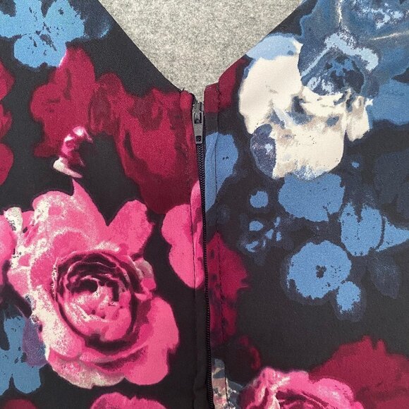 Trixxi V Neck Fit & Flare Floral Pleated Skirt Dress - Picture 7 of 15